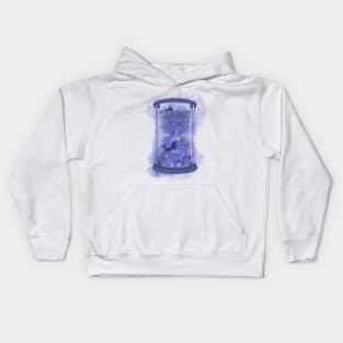 Space fishing: celestial Hourglass with cosmic ocean Kids Hoodie